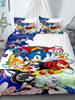 3D Luxurious Teens The Movie Hedgehogs Boy Bedding Set Anime Digital Cartoon Sonic Duvet Cover Comforter Bed Youth Kids Gift
