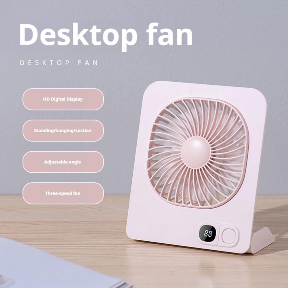 Desk Fan Table Portable USB Rechargeable Foldable Table Fan With 5 Gear Power Display Ultra Quiet Hang Fan For Office Home