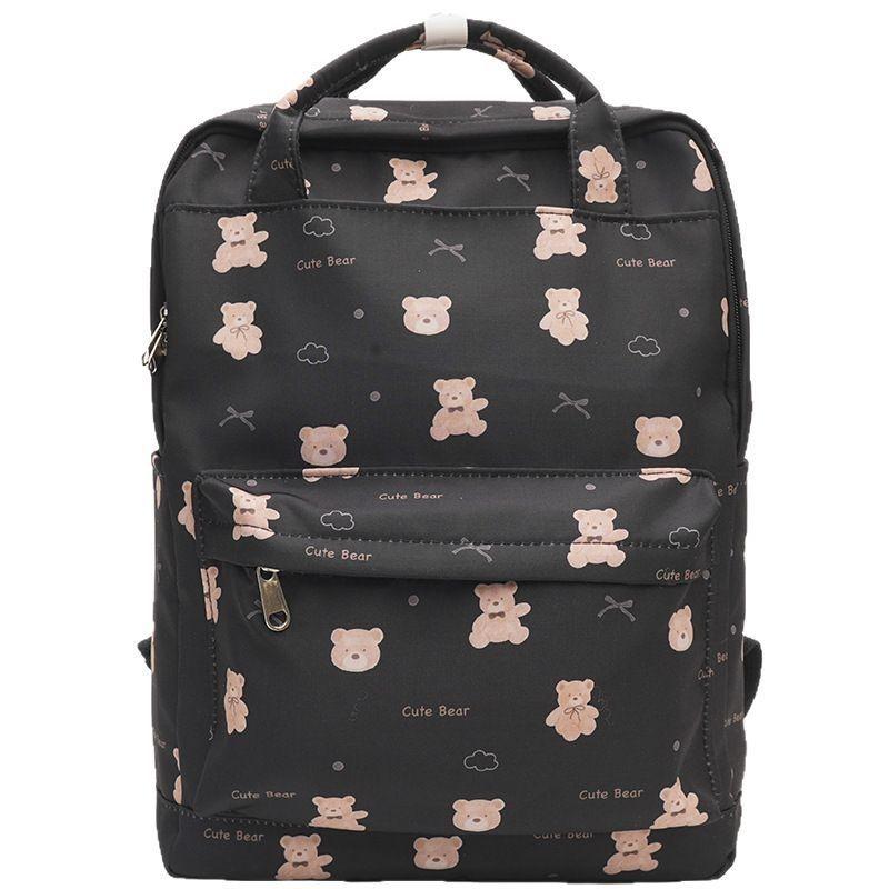 Bow Simple Butterfly And Cartoon Bear Pattern Student Backpack Teens For