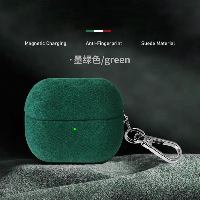 Luxury Italian Suede Leather Headphone Case for AirPods 4 3 1 Pro2 Supercar Material Wireless Charge All Inclusive Earphone Case