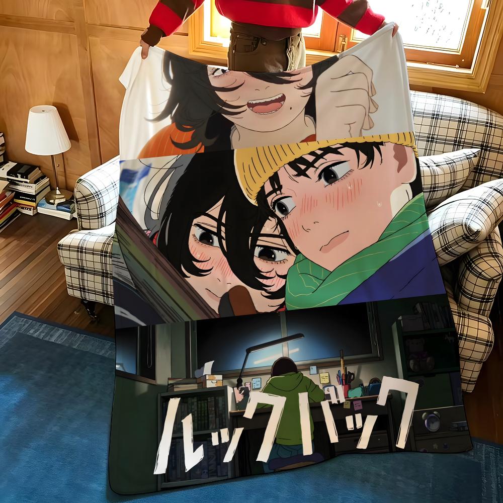 Anime L-Look B-Back Throw Flannel Blanket Suitable for Sofas Beds Offices Travel, Camping Chairs