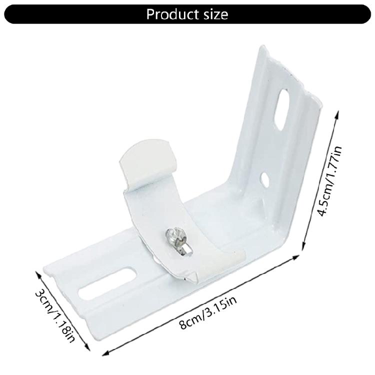 8Pcs Vertical Blind L Brackets White Iron Curtain Rails Clips for Easy and Secure Installation In Multiple Locations