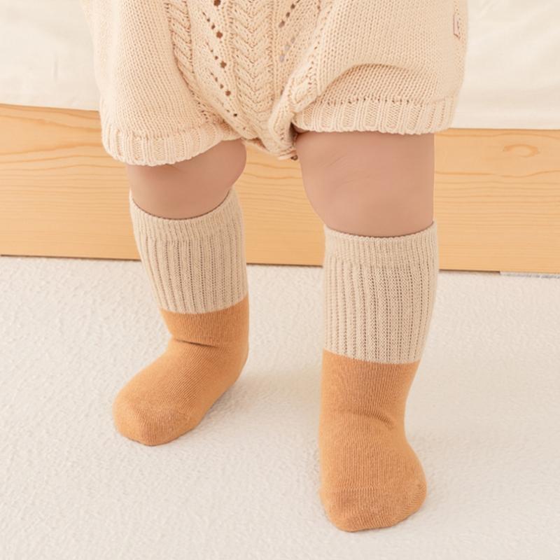 

4Pairs/set Newborn Baby Toddler Rainbow Color Soft Socks Spring Autumn Sleep Floor Socks Infant Cotton Kids Socks XL