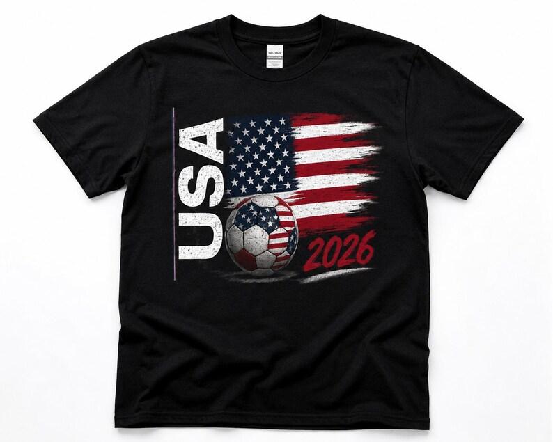 USA Soccer Fan T-Shirt 2026 | American Flag Soccer Shirt | USA World Cup 2026 Tee | Patriotic Football Fan Gift | Team USA Supporter M
