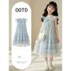 Süßes Mädchenkleid - Sommer Kinder Mode Modisches Florales Kurzarm Prinzessinnenkleid