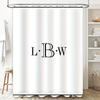 Custom Monogrammed Bath Curtains For Bathroom Decor 180 Gsm Waterproof Shower Curtain With Rings Set Initials L B W