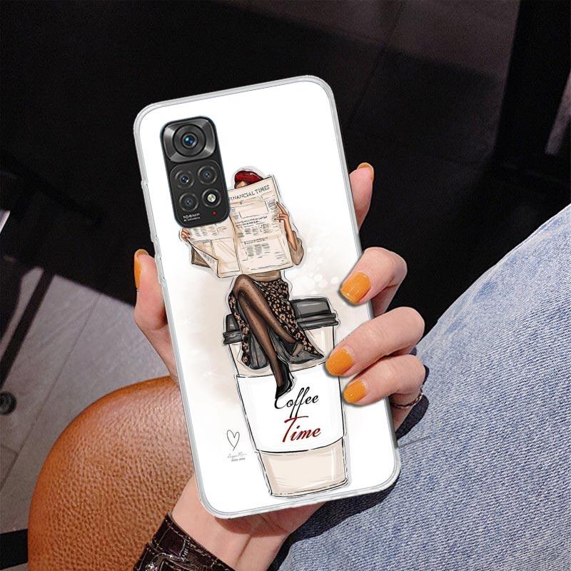 Girl Boss Female Coffee Phone Case For Xiaomi Redmi Note 15 14 13 12S 12 11 Pro Plus 14S 11S 11E 10 10S 11T 5G Personalized Cove
