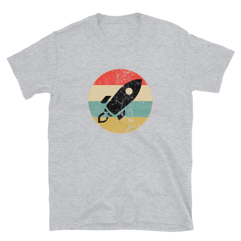 Stocks to the Moon Space Ship T- Shirt trader black outline vintage Tee 3XL