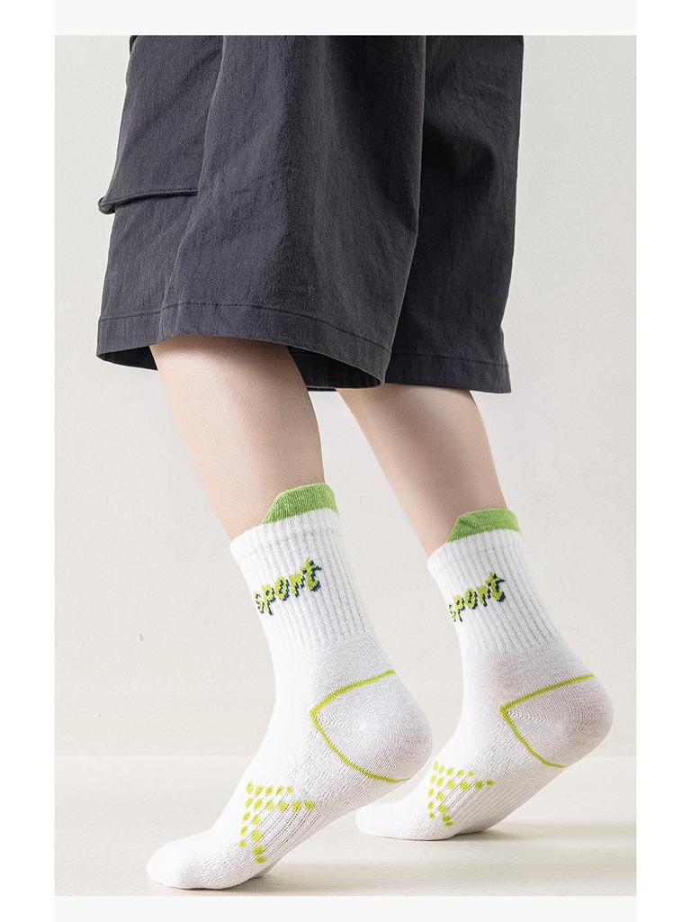 Șosete din Bumbac Până la Mijlocul Gambei pentru Băieți pentru Primăvară & Toamnă – Design cu Litere și Numere pentru Copii