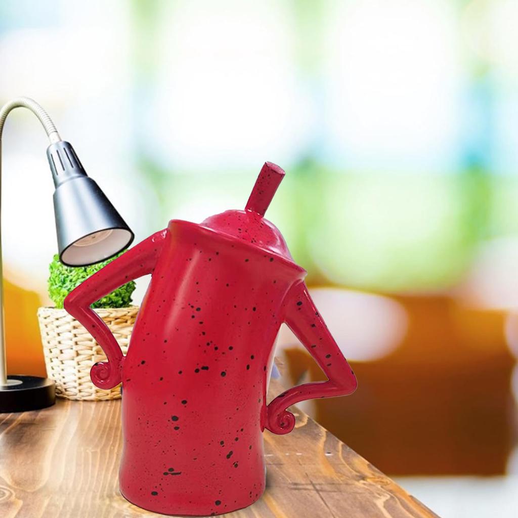 Storage Canister Resin Multifunctional Stylish Food Storage Jar Home Decoration for Jewelry Coffee Red S