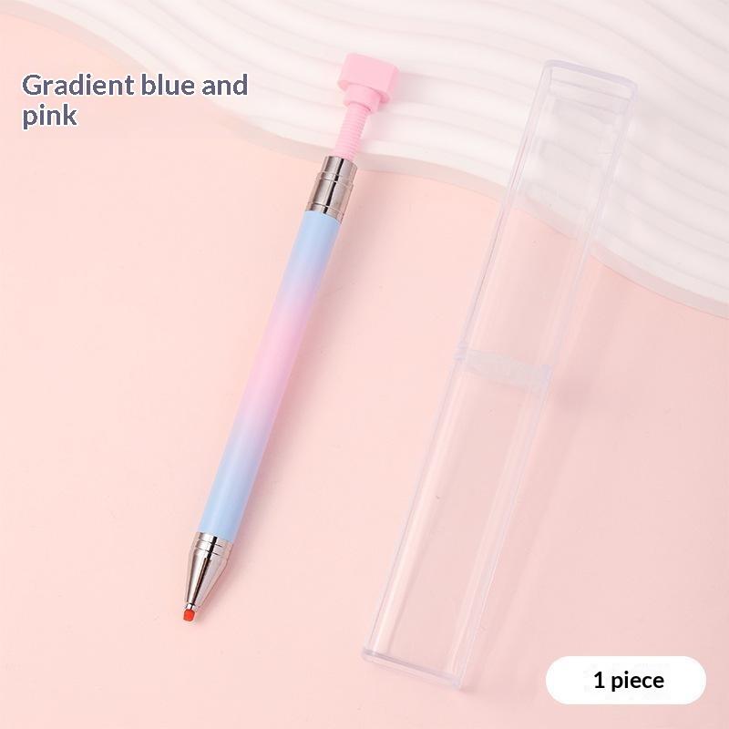 Gradient Point Drill Wax Stick With Self-Adhesive Rotating Nail Art Tool, Portable Dotting Pen For Nail Salon Use Nail Art Pen