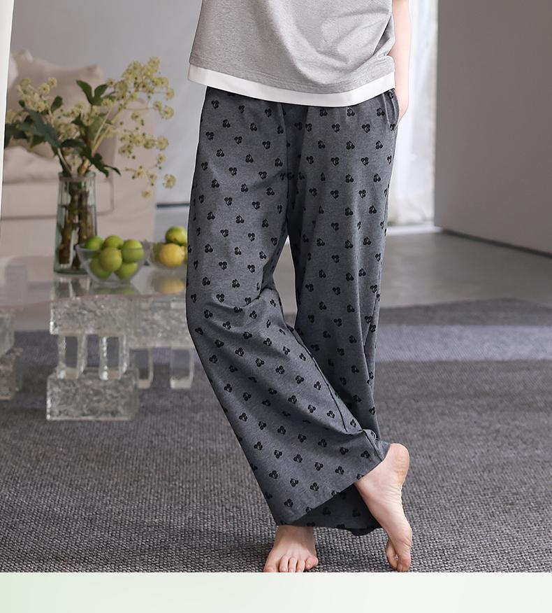 Xuan Liang [with Chest Cushion] Vacation Style Pajamas for Women In Summer, Thin Cotton Short Sleeved Pants, Plus Size Home Suit Set