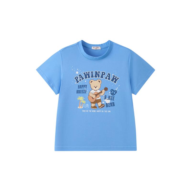 PawinPaw Boys' Cartoon Bear Loose Short Sleeve T-Shirt