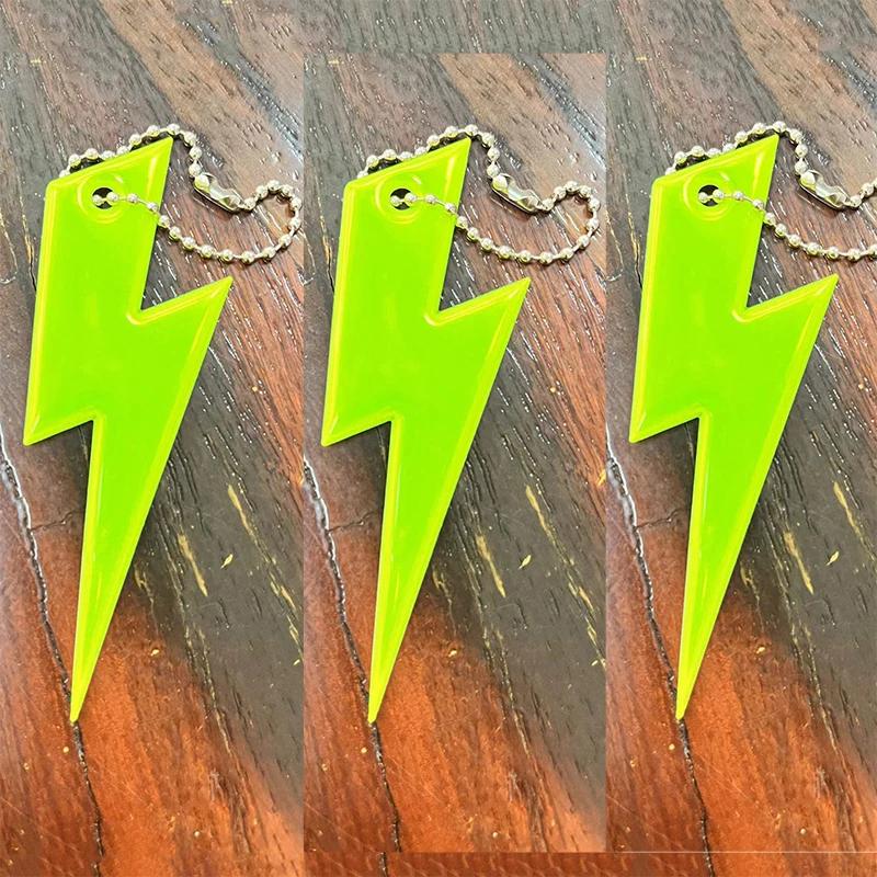 3Pcs Reflective Pendant Safety Warning Reflective Keychains for Kids Bag Backpack Riding Cycling Night Glowing Hanging Strips