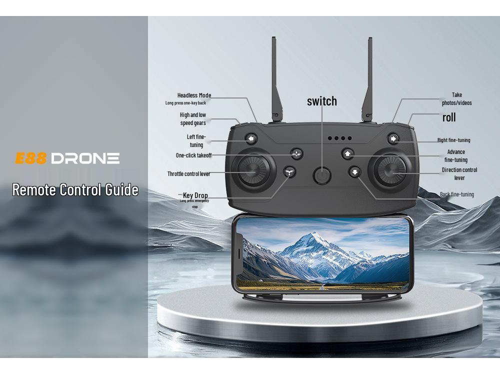 E88PRO 2025 Dual Camera Drone: Fixed Height Quadcopter with Remote Control for Aerial Photography