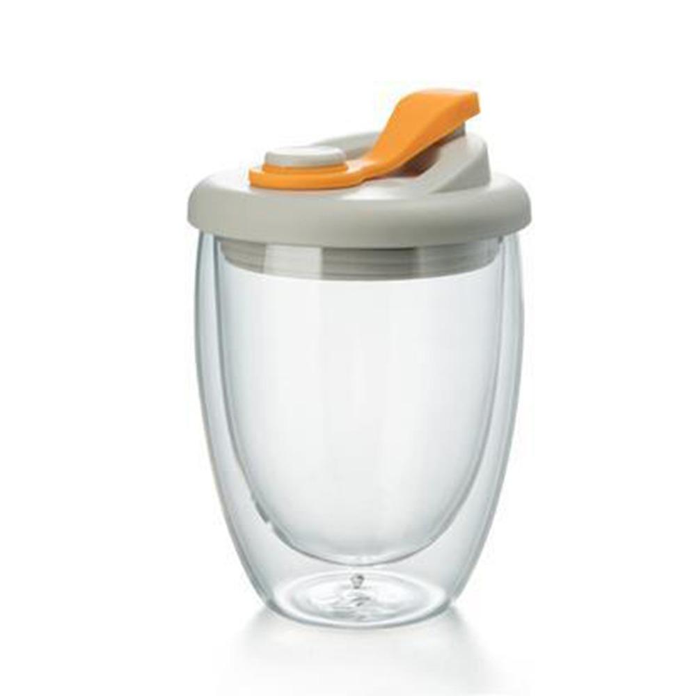 Leak-Proof Transparent Tumbler Cold/Heat Resistant Portable Water Cup Cute Glass Cup with Lid  Tea