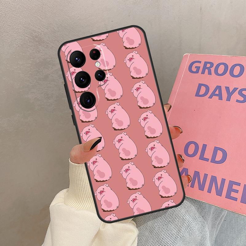 Cute PINK Kawai Pig Case For Samsung Galaxy S24 FE S21 FE S20 S22 S23 S25 Ultra S9 S10 Plus S25 FE Cover Coque