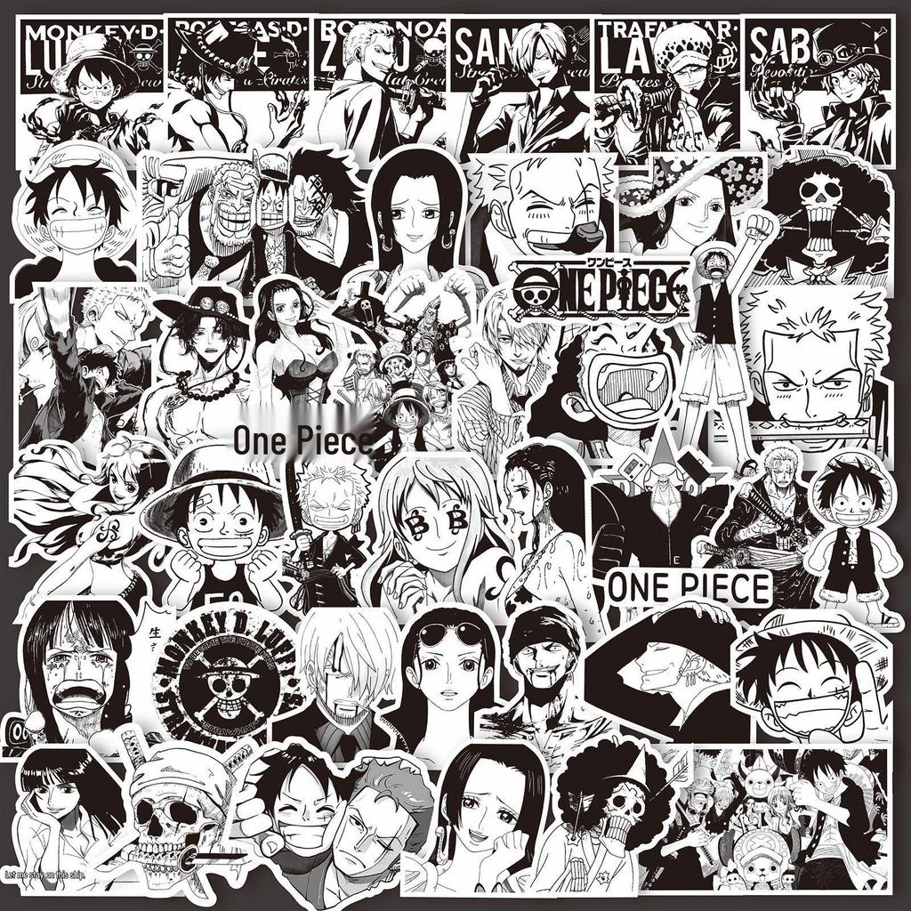 1000 Adesivi Anime in Bianco e Nero: Demon Slayer, One Piece & Altro per Decorazione Notebook