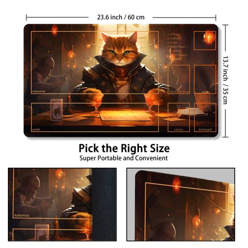 Malqiqi MTG Playmat with Free Storage Bag, 24x14 Inch Game Mat, TCG and Board Game Mat, Mousepad Desk Mat (Auxiliary Combat)