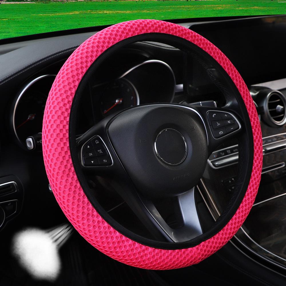 Ice Silk Three-dimensional Massage Mesh Breathable Car Without Inner Ring Steering Wheel Cover Accessories Suitable for 14.5-15 Inches
