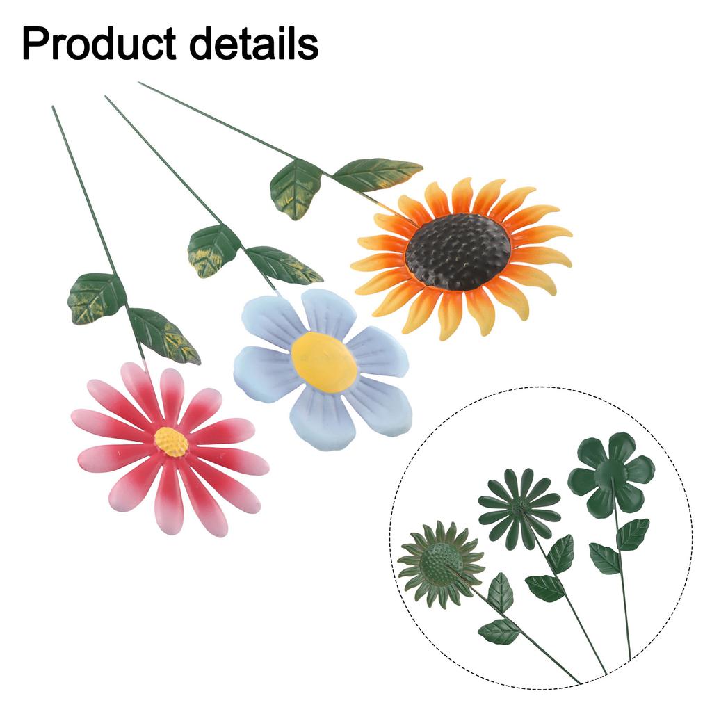 For Patio For Garden Metal Sunflower Decoration Sunflower Garden Stake Weather-resistant Sculpture Colourful Metal Design