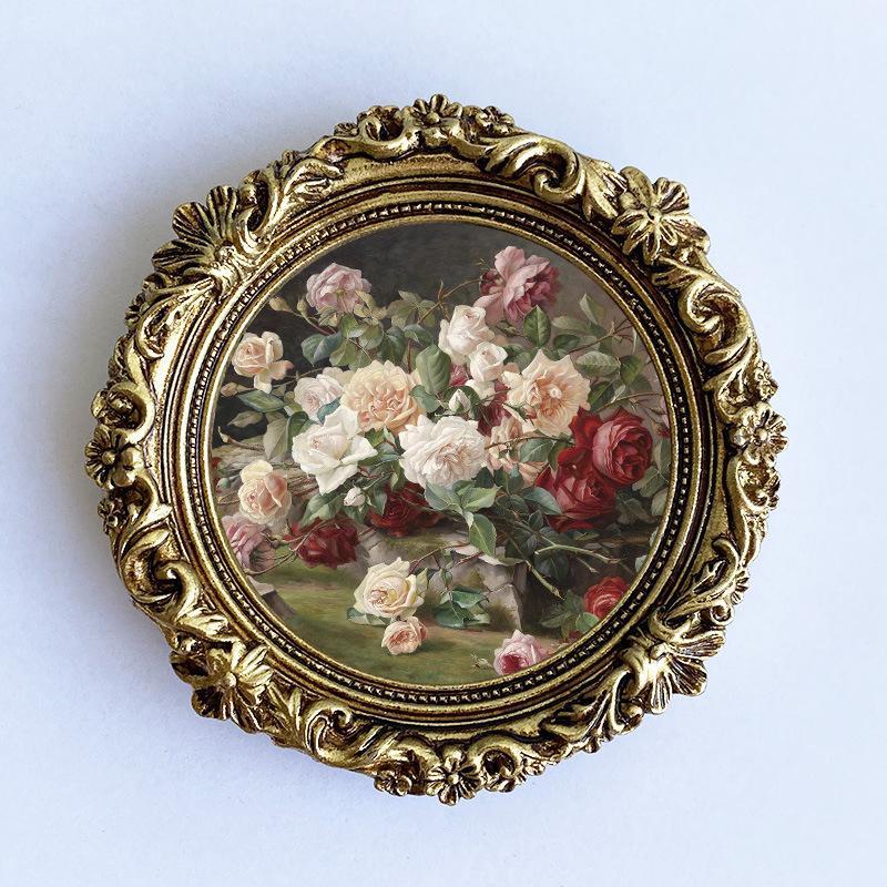 Round Resin Photo Frame Corrosion-resistant Not Fragile Living Room Dining Room Bedroom Entrance Hall Background Wall Decoration