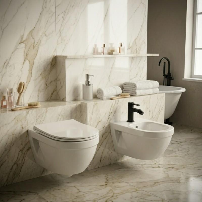 Standing Bidet Faucet With Stopper Pinar Black