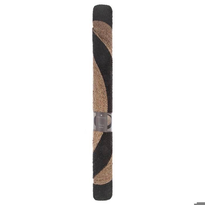 Tapis En Jute Bord Noir Noir D120cm - Atmosphera Createur D'interieur