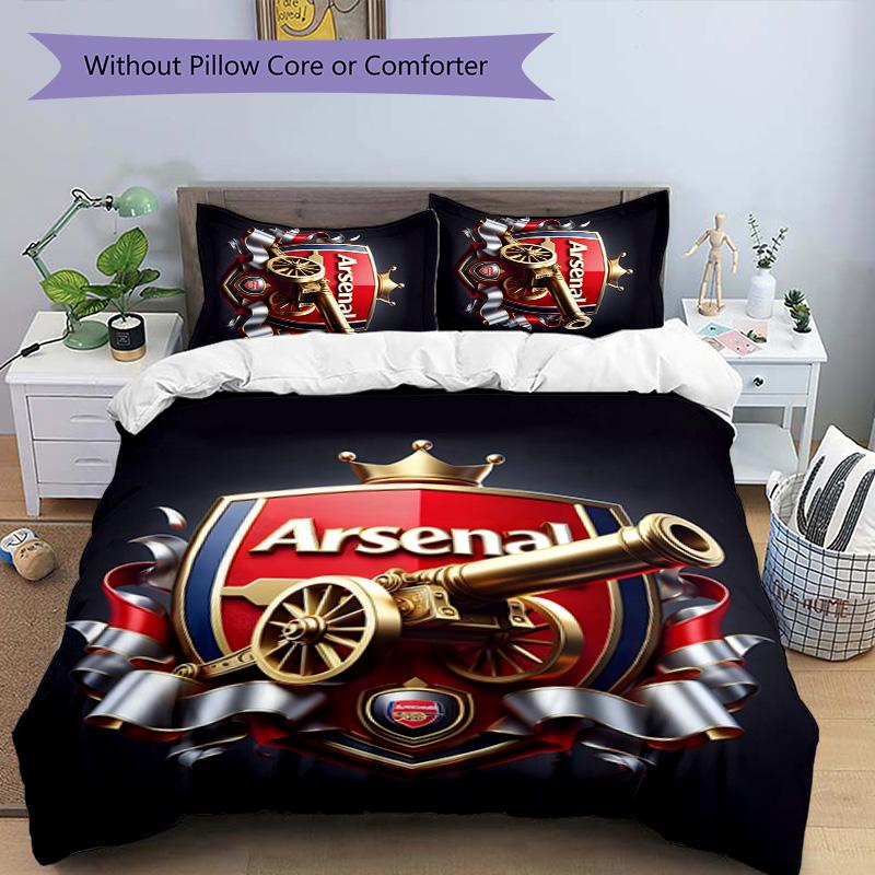 3pcs A-Arsenal3 Design Cover Set - HD Printed Bedding with 1 Cover and 2 Pillowcases - Perfect for Home and Dorm Decor
