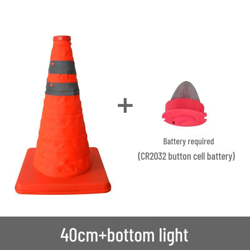 Car with Retractable Traffic Cones: Folding, Reflective, Triangular, and Portable Emergency Parking Warning Indicators