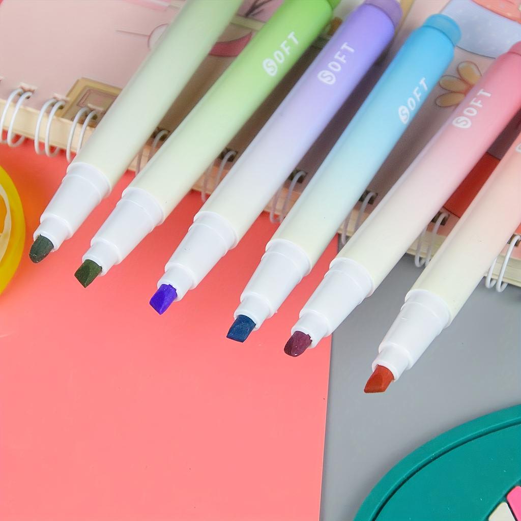 4pcs/bag, Gradual Color Changing Fluorescent Pen 12 Color Eye Protection Glitter Pen Key Marking Pen Creative Color Hand Ledger