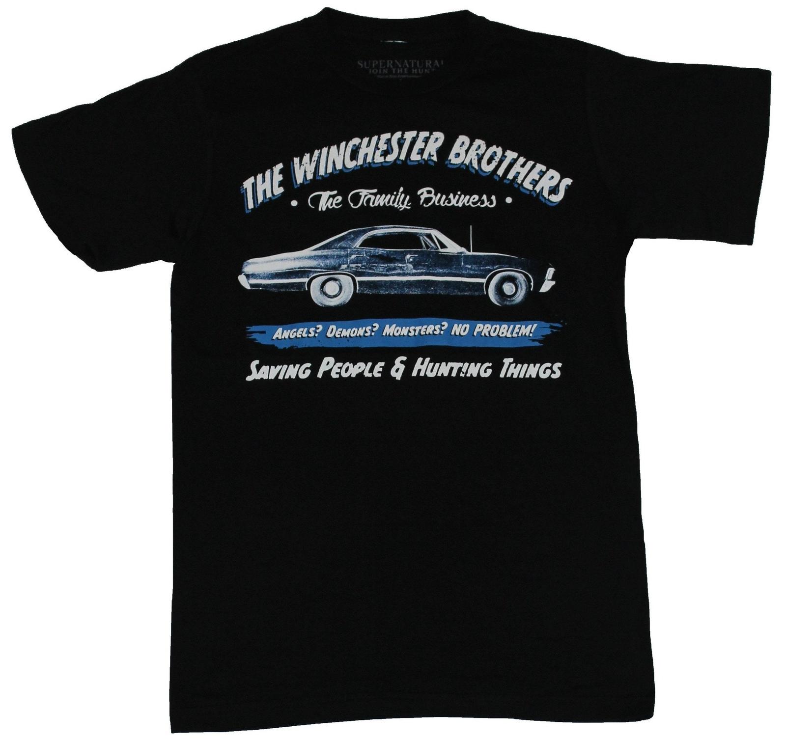 Supernatural Mens T-Shirt - The Winchester Brothers Family Business Car Image XXL