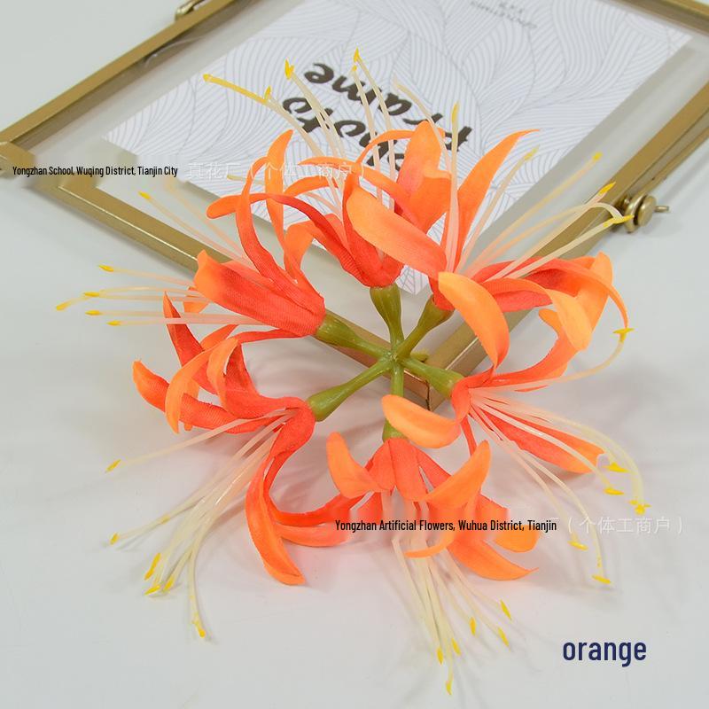 

Ancient Style Hanfu Headdress DIY Materials: Lycoris and Raindrop Orchid Artificial Flowers. оранжевый