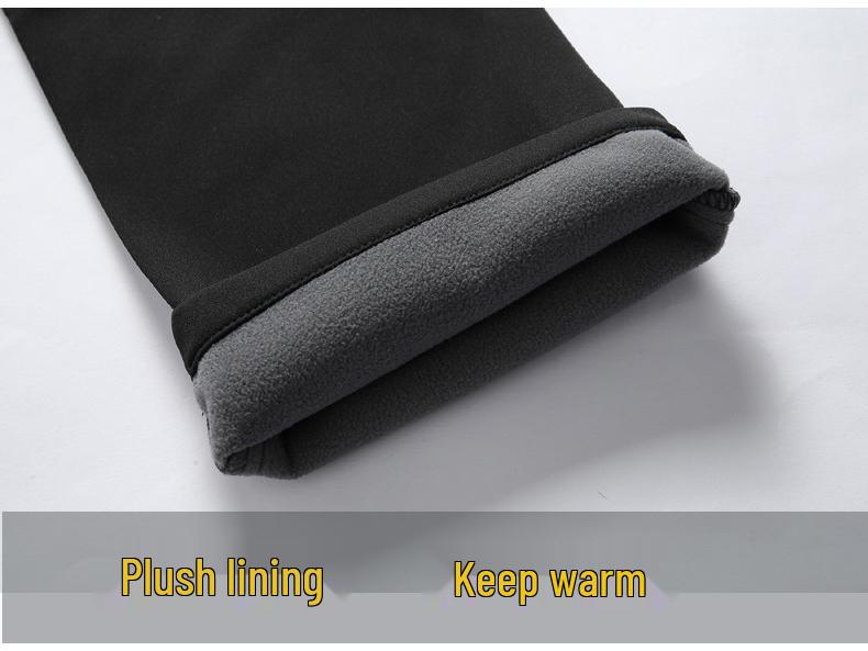 Men's Plus Size Fleece-Lined Waterproof Softshell Hiking Pants - XL