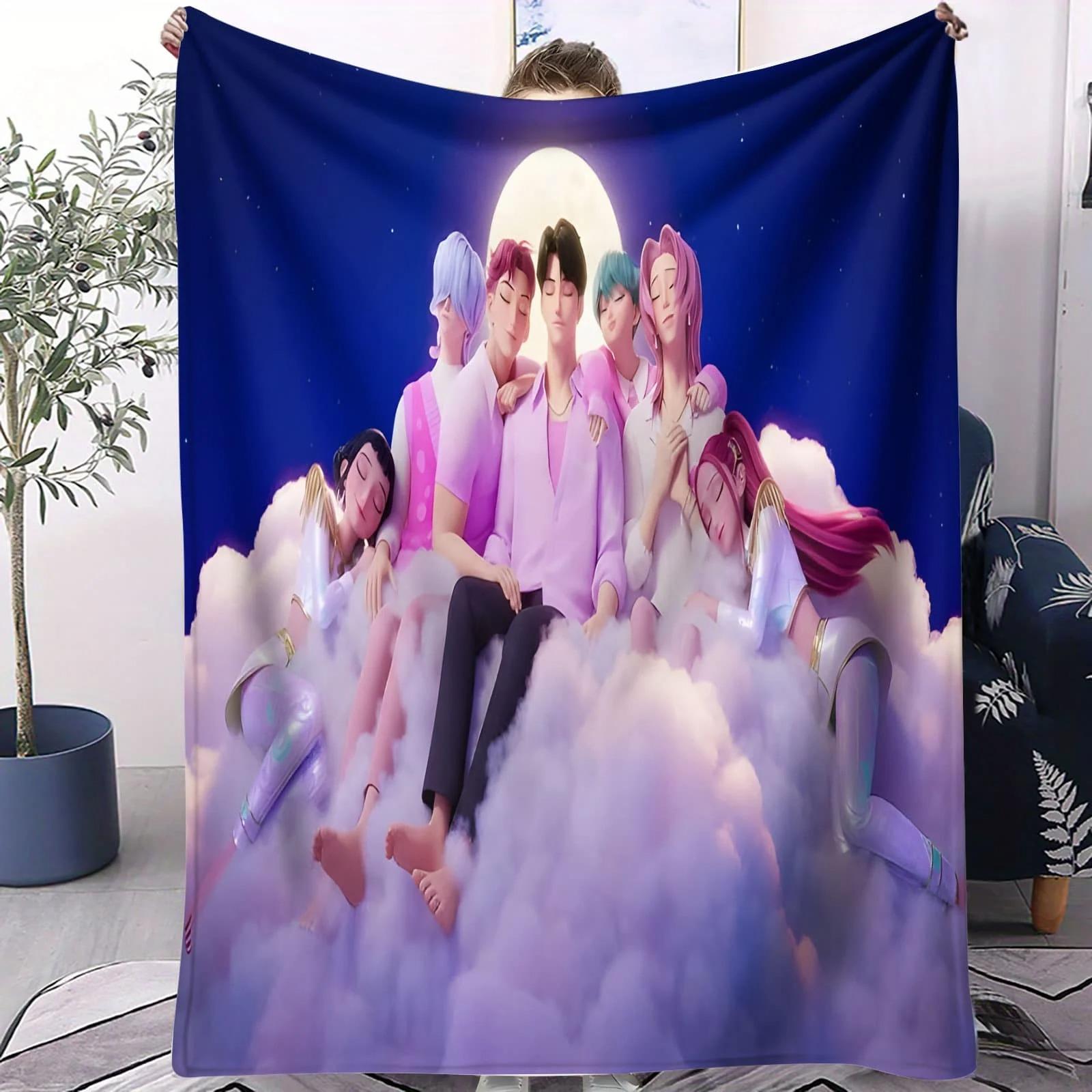 

Cartoon Girl Group Blanket Seasonal Fantasy Pattern Air Conditioning Blanket for Bedroom & Living Room Fans Nap & Decor Blanket 70x100cm білий