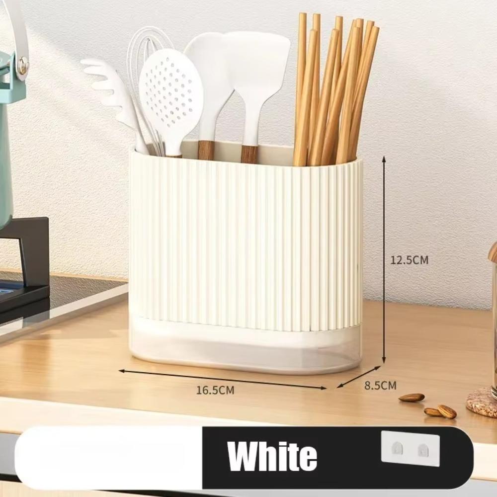 Wall Mounted Utensil Holder Rectangular Tableware Chopstick Cage  Household Kitchen белый