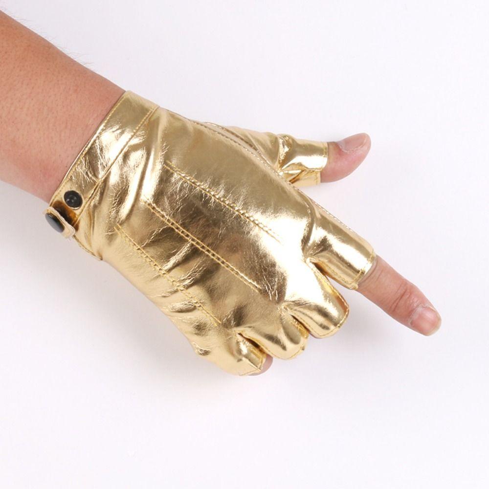 Cool PU Driving Gloves Punk Performance Gloves Fashion Half Finger Gloves  Gym Fitness