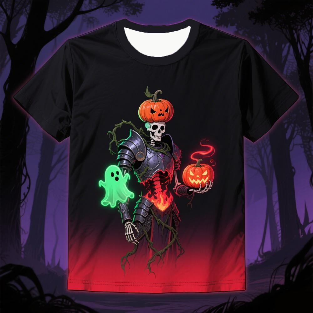 Halloween 3D T-shirt Death Day Sugar Skull Print Men's and Women's Retro Horror Style Short Sleeve Pattern Top