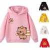 Children's Cartoon Adorable Capibara Autumn Fashion Boys Girls Loose Outdoor Street Kids Hoodies