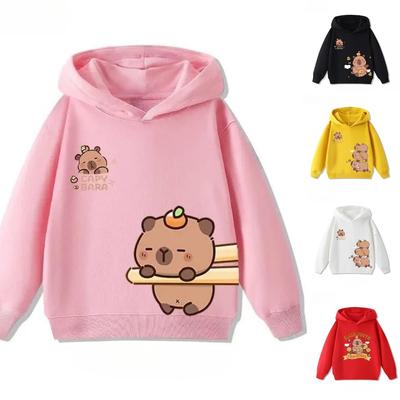 Kids Cartoon Adorable Capibara Autumn Fashion Boys Top Girls Loose Outdoor Street Kids Hoodies