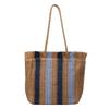 New Versatile Single Shoulder Grass Woven Bag with Striped Hand Woven Bag, Large Capacity Tote Bag, Women's Vacation Beach Bag