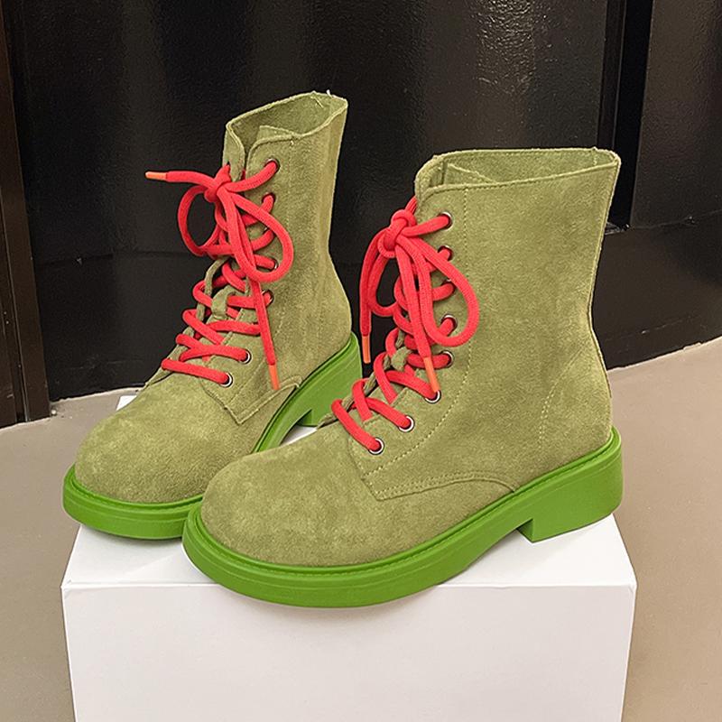 Mode Flats Damen Stiefeletten Schnürschuhe Mode Schuhe Herbst Designer Damen Botas 2025 Casual Sport Neu Teend Goth Chelsea Boots Mujer