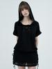 Phased Eyelet Lace Hooded Dress_Black