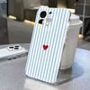 Phone Case for Samsung Galaxy S26 S25 Ultra S24 Plus A56 A16 A15 A36 A54 A55 A35 S21 S23 FE S22 Pastel Striped Heart Clear Cover