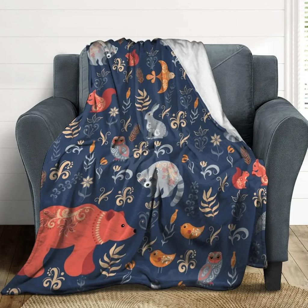 Orange Fox Soft Throw Blanket All Size Lightweight Flannel Blanket for Couch Bed Sofa Travel for Teen Adults Animal Blanket,gift
