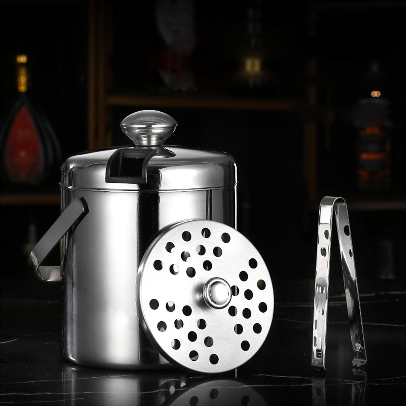 

Ведро для льда с шампанским сохраняет напитки холодными с ручкой-крышкой для аксессуаров для бара и ресторана 1.3L