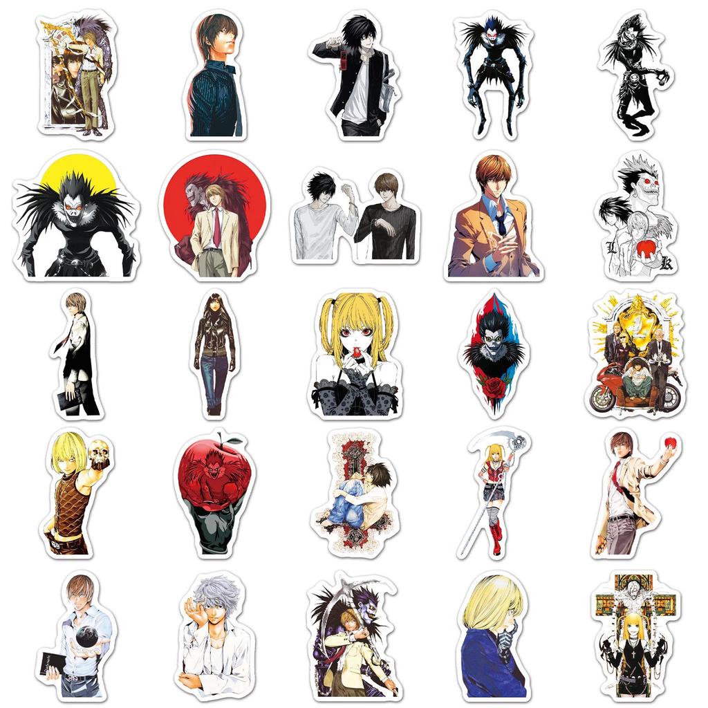 50 Japanese Anime Death Note Stickers - Popular Characters for Graffiti, Cars, and Laptops