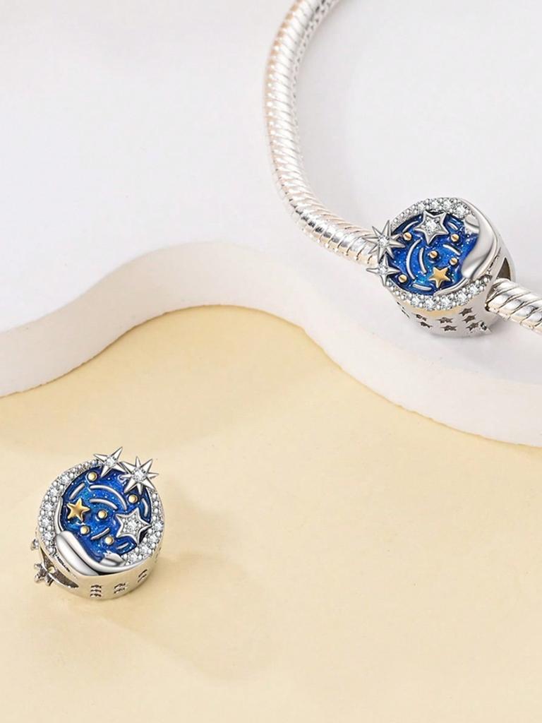 Charms Plata Stars And Moon Bead Clips And Spacers Charm Copper Plated Fit Charms Original Bracelet For Jewelry Making Diy Charm