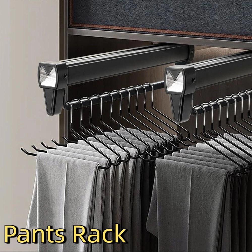 Heavy Duty Pull-out Pants Rack Hanging Trouser Storage Rack Durable Clothes Storage Rod  Daily Use