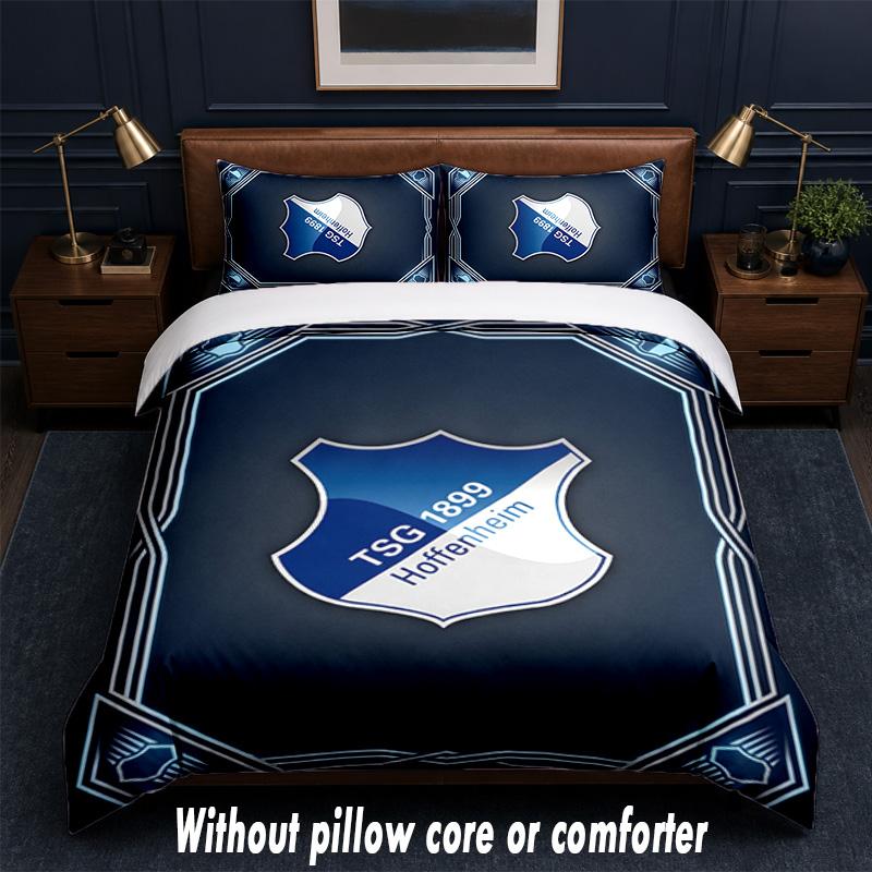 Ensemble de literie TSG Hoffenheim FC 1 Housse de couette + 2 Taies d'oreiller Doux Respirant Linge de lit pour la maison